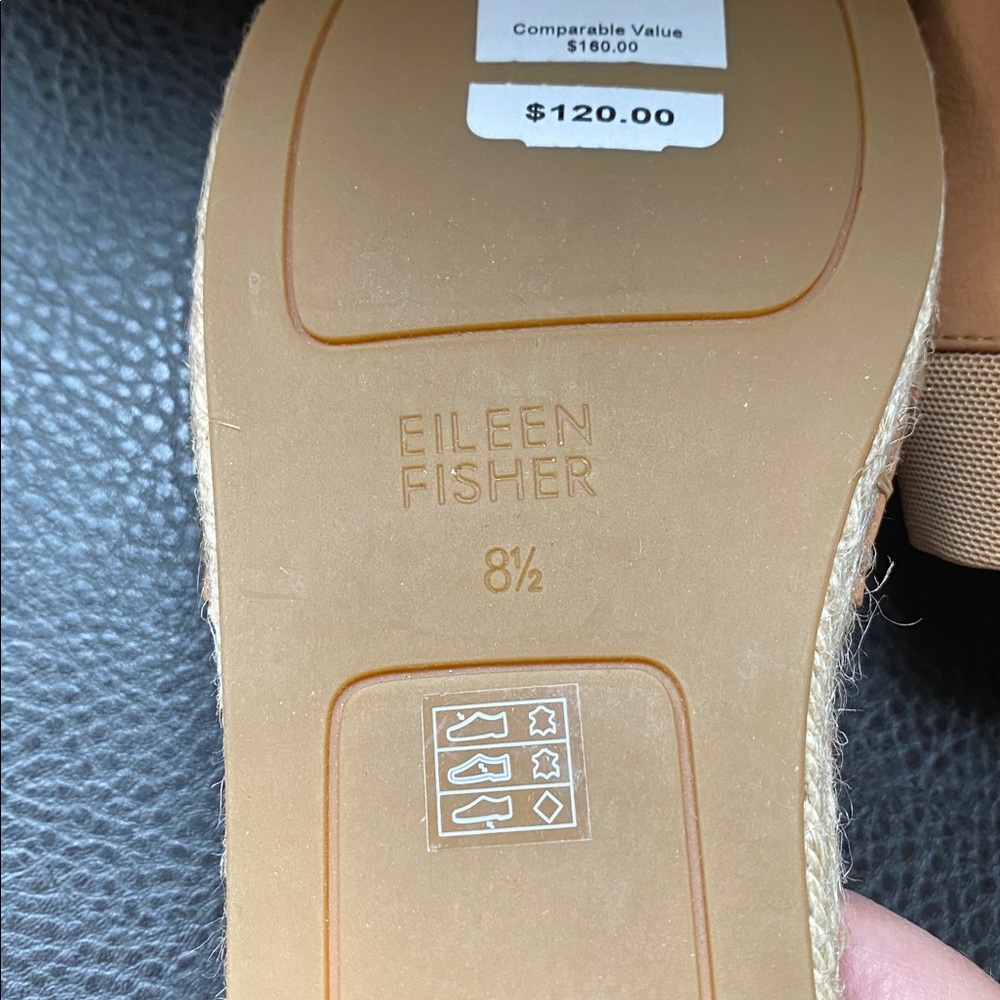 Eileen Fisher NWT in box Sand color, Tumbled Nubuck espadrilles - Picture 5 of 8